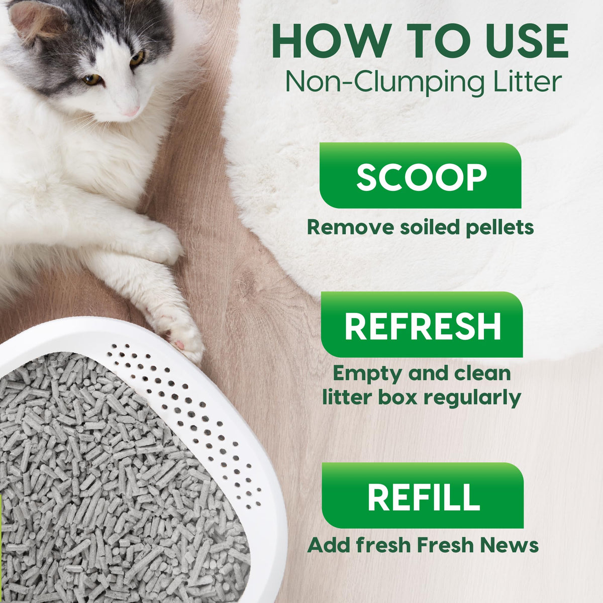 Recycled Paper Cat Litter, 12 Pound, Non-Clumping, Unscented L44629