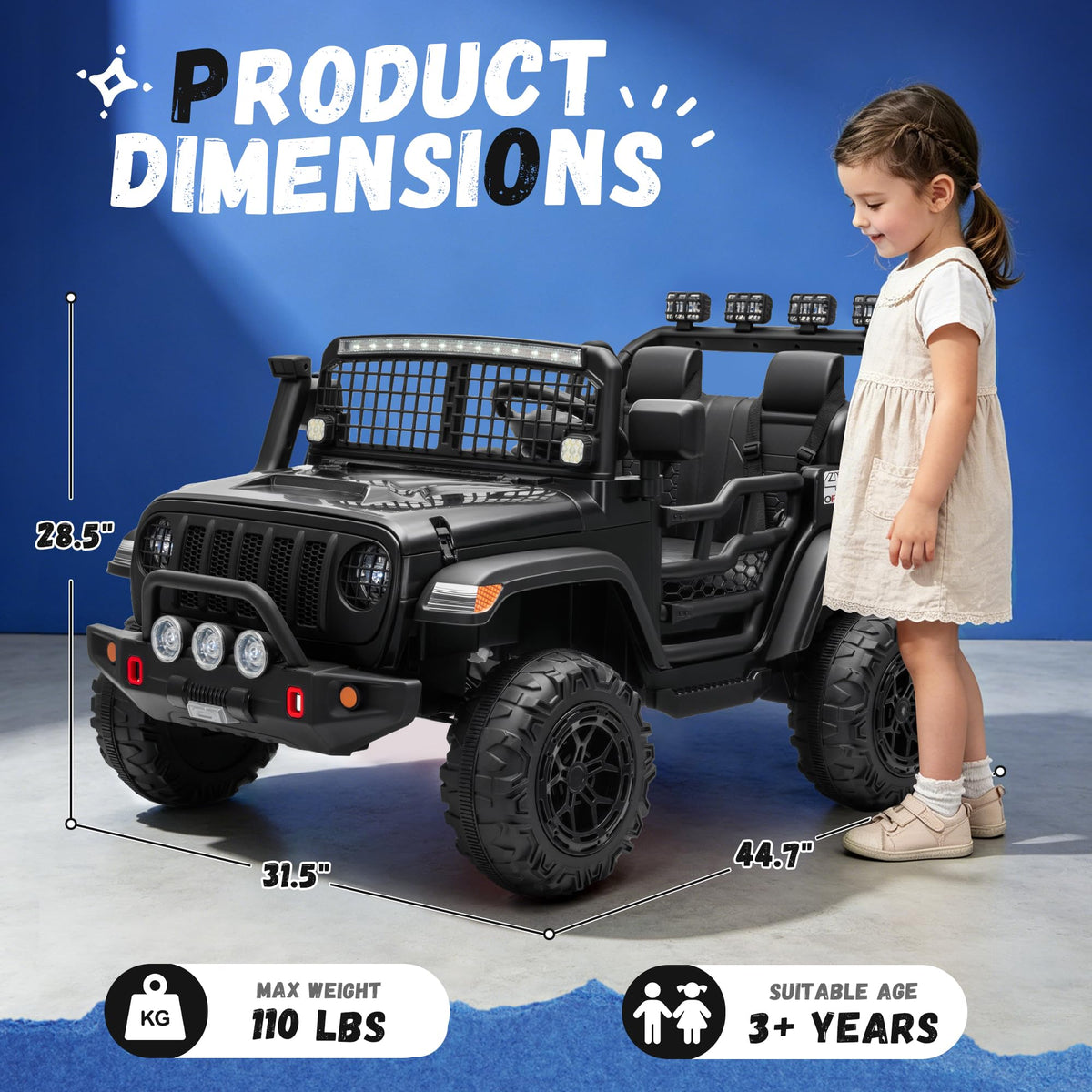 Black 2 Seater 24V Ride On Car H154584