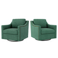 Green Linen Swivel Accent Chair Set of 2 L7064