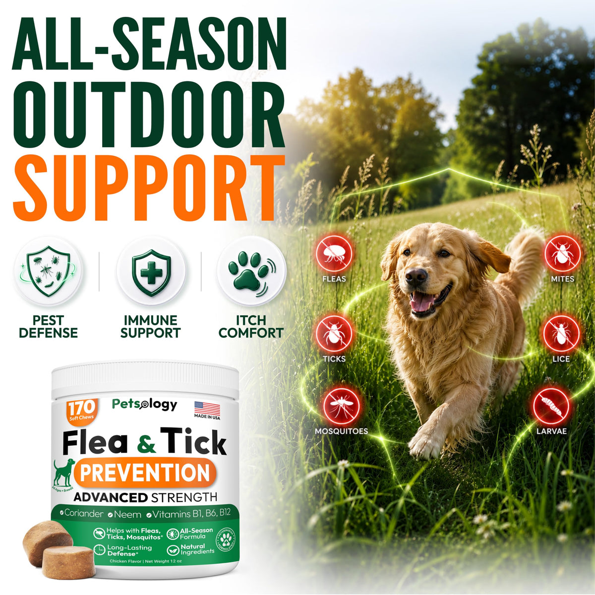 Flea and Tick Prevention for Dogs Soft Chewables U309
