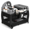 4-in-1 Pack and Play with Bassinet, Playpen, Diaper Changer, Black L83441