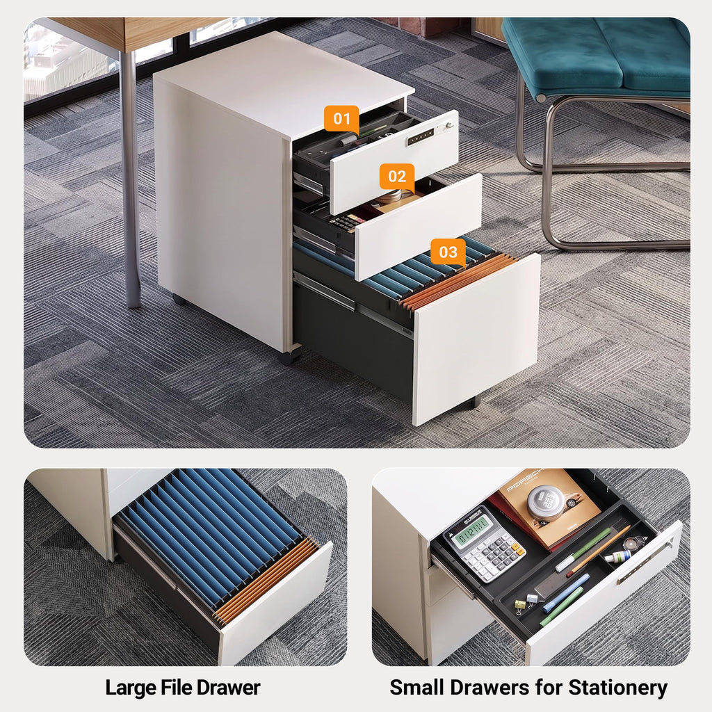 3 Drawer File Cabinet with Combination Lock Q353574