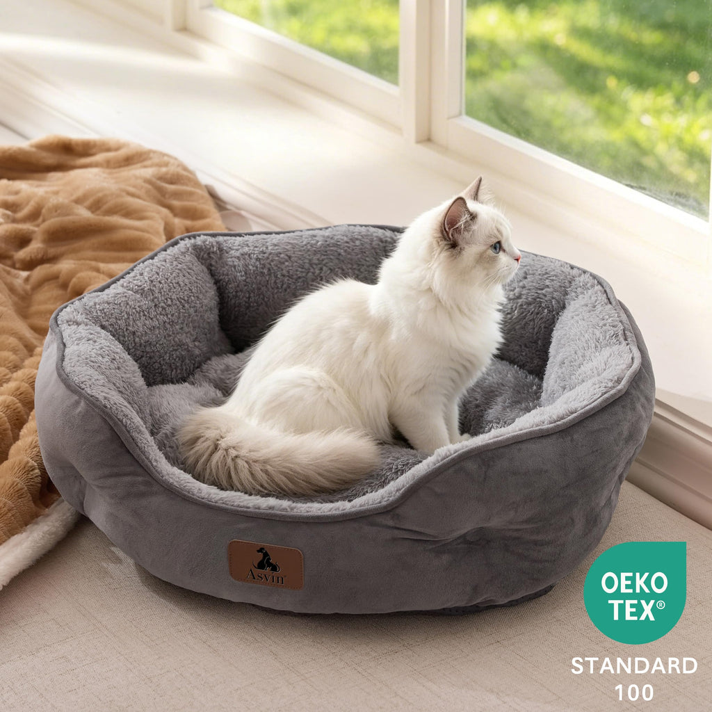 Small Dog Cat Pet Bed Machine Washable Grey 20 inches L71777