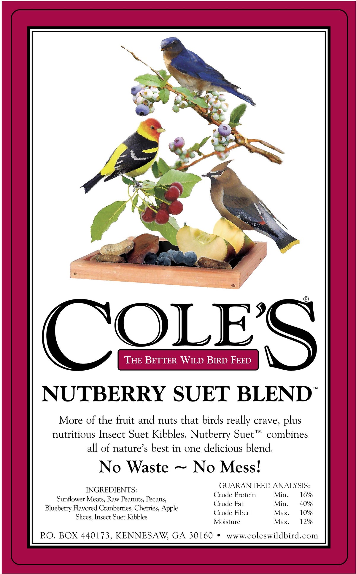 Nutberry Suet Blend Bird Seed, 20-Pound O5616