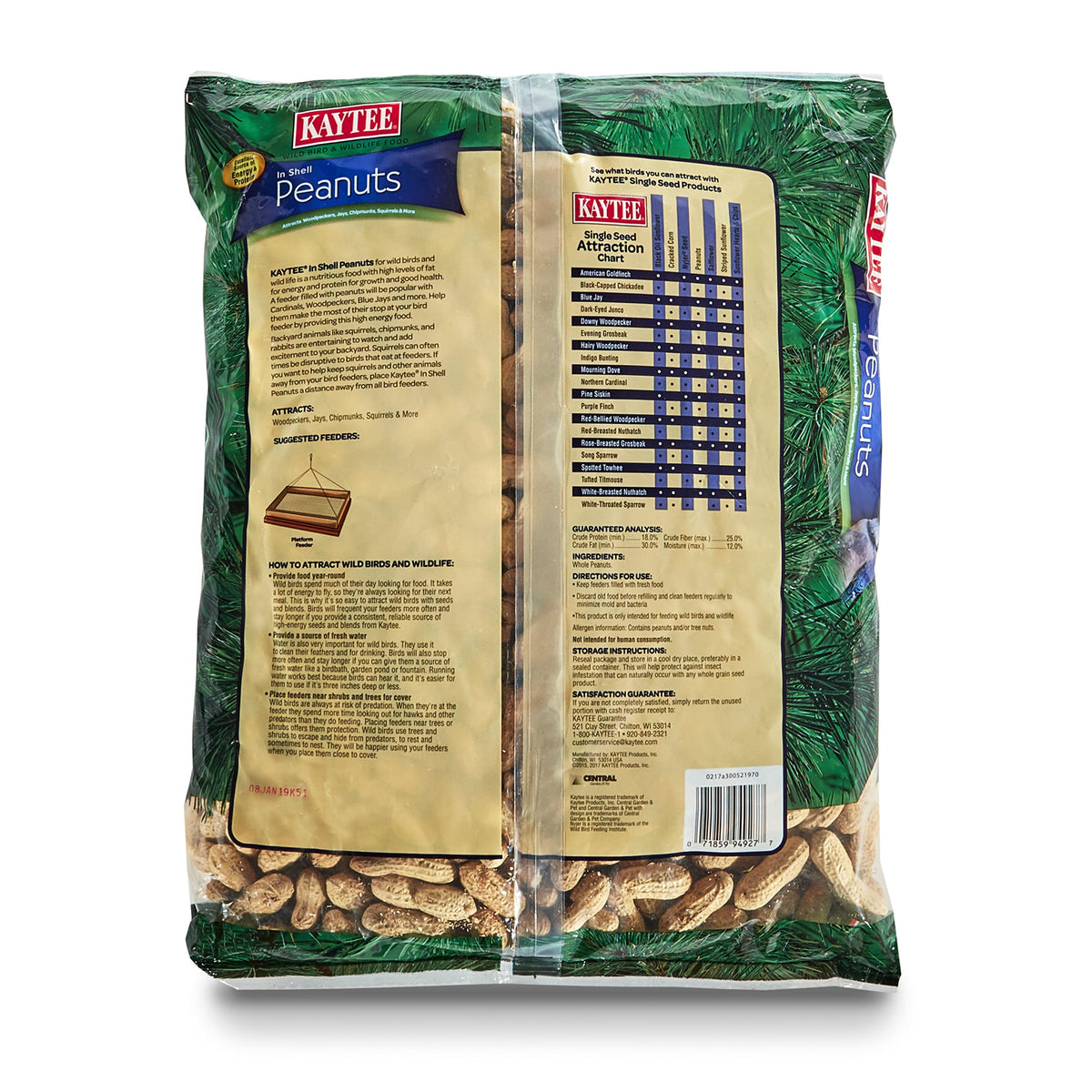 Whole Peanuts in Shell for Wild Birds, Two 5 Pound Bags E6881