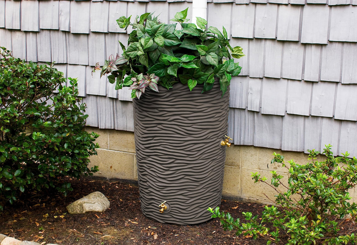 Faux Palm Rain Water Collection Barrel 50-Gallon K18912