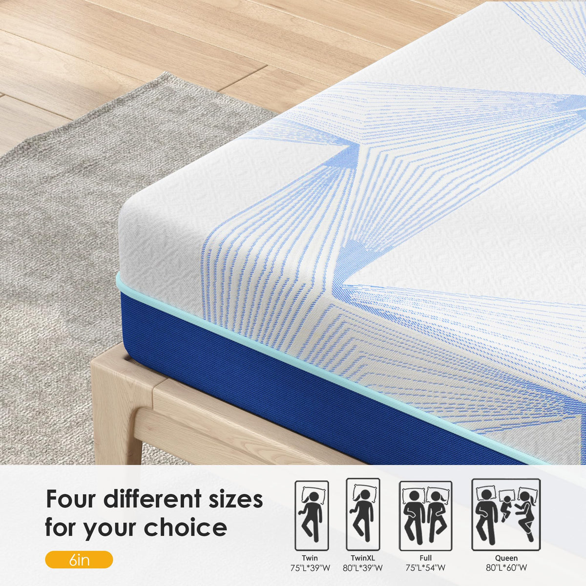 6 Inch Gel Memory Foam Twin Size Mattress K3947