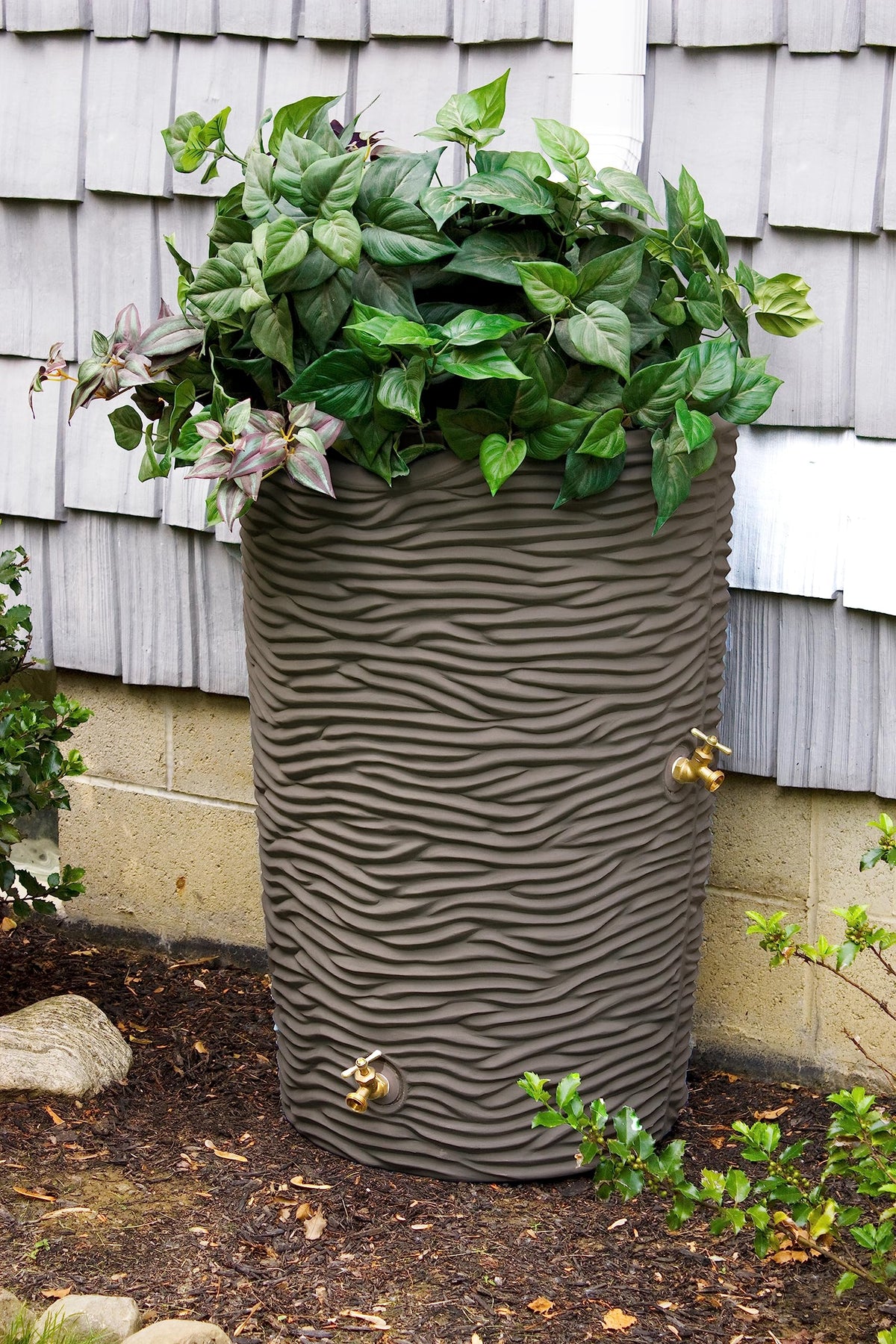 Faux Palm Rain Water Collection Barrel 50-Gallon K18912
