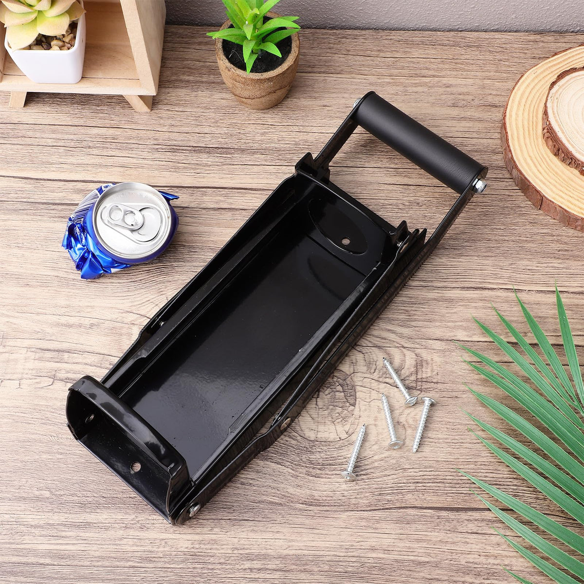Wall Mounted Stainless Steel Can Crusher with Built in Opener B667