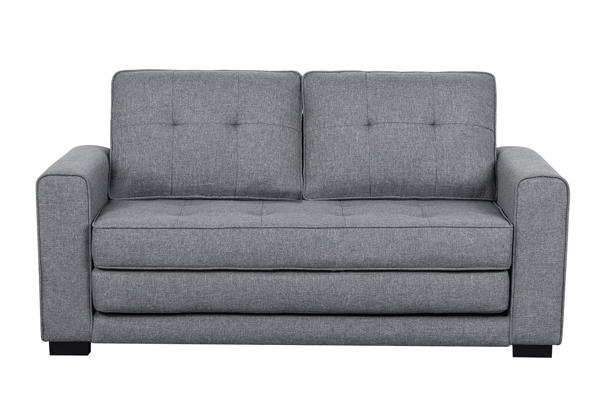 Light Gray Tufted Pull-Out Sleeper Loveseat T882